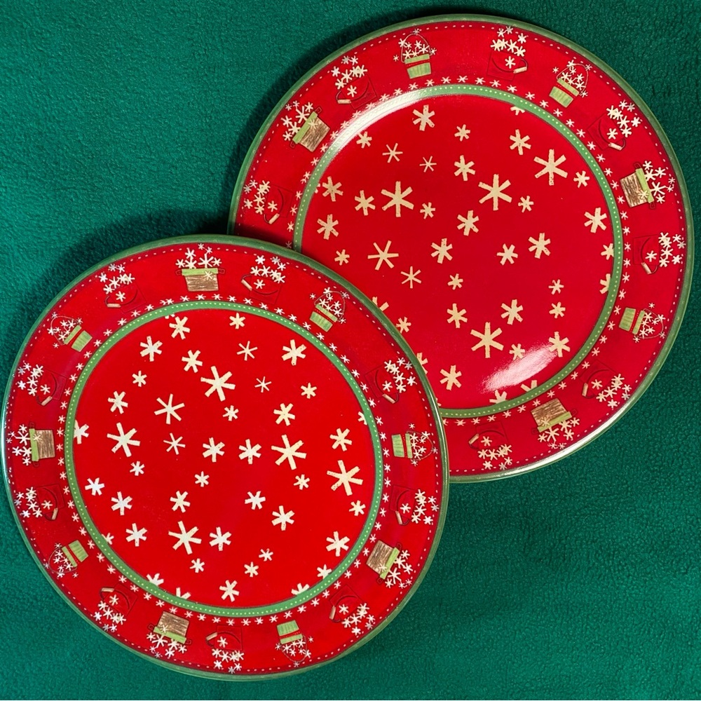 Debbie Mumm Holiday Set of 2 Vintage Serving Plates